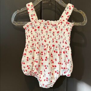 Amazon Kids One Piece - White and Red Floral